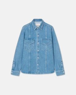 Nanushka Tristo - Patch Pocket Denim Overshirt - Eco Light Wash -Nanushka Fashion Store TRISTO LIGHT WASH DENIM 01 c45810df 465f 4885 b617 7318759a18b3
