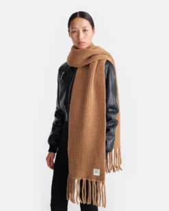Nanushka Ives - Compact Boucle Scarf - Camel -Nanushka Fashion Store nani11275833